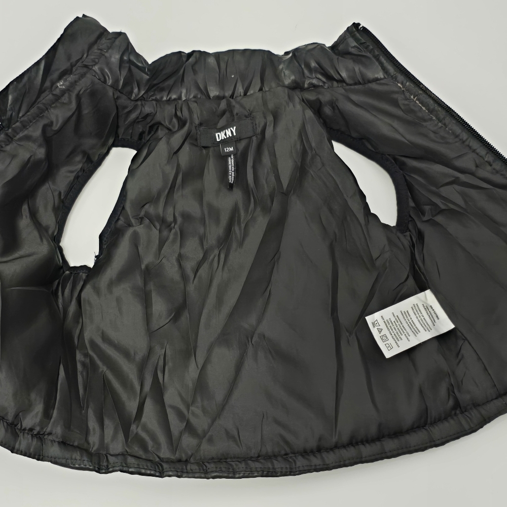 Dkny infant toddler black quilted vest sz 12 months - Picture 4 of 6